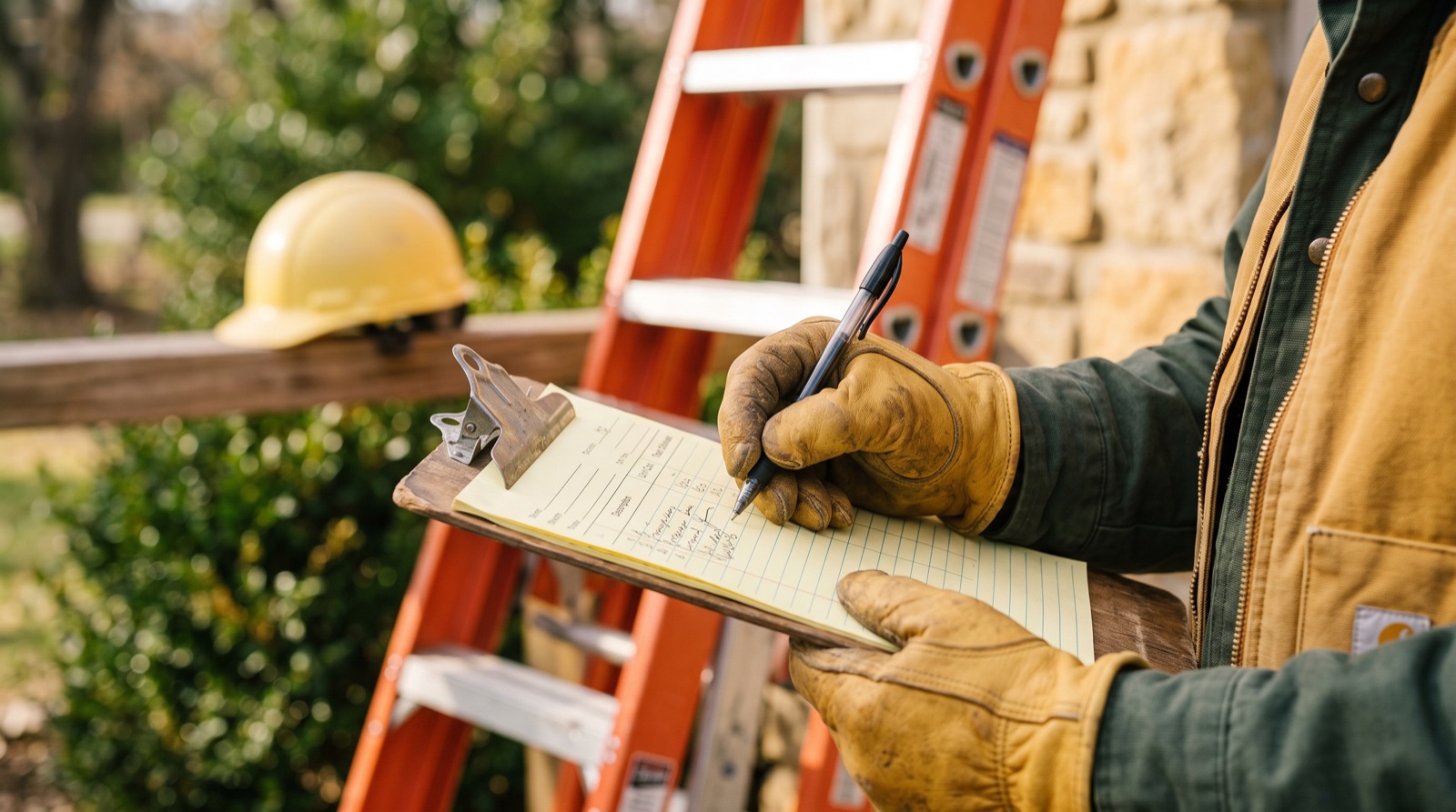 Un professionnel établit un devis de destruction de nid en extérieur