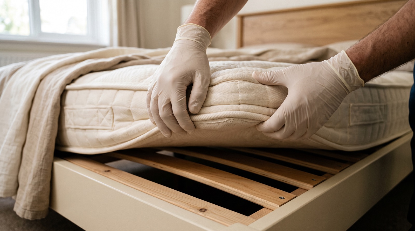 Vérification de la couture et du sommier d'un matelas
